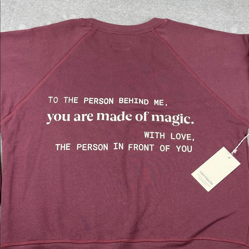 NEW Mini Mioche S Womens‎ Purple 100% Organic Cotton Sweatshirt "Made of Magic"